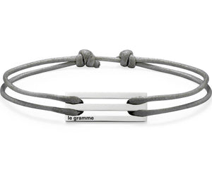 bracelet cordon gris perforé le 2,5g